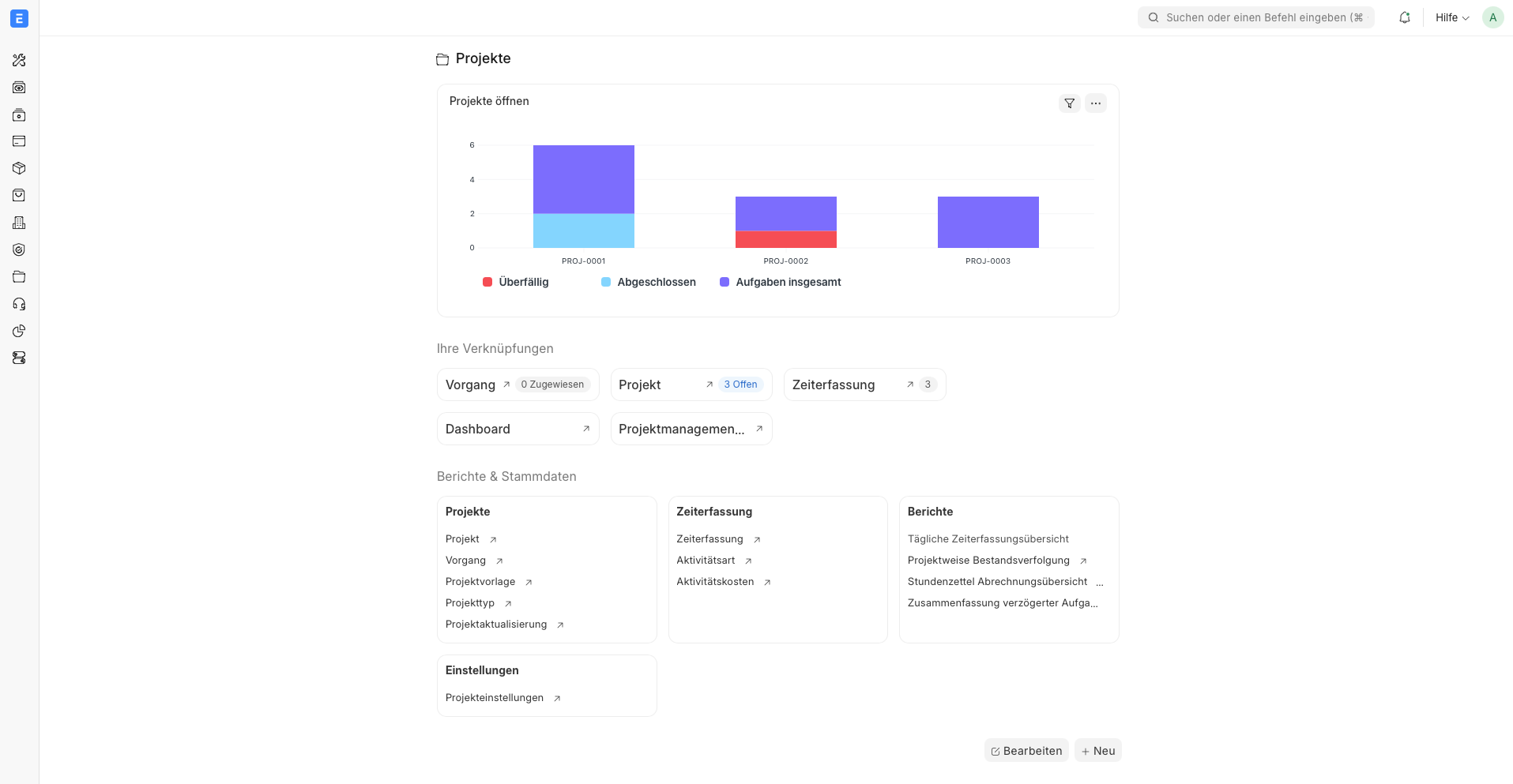 ERPNext Projektmanagement Modul